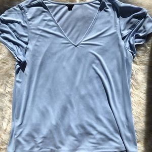 Ann Taylor V-neck blue blouse, size XL